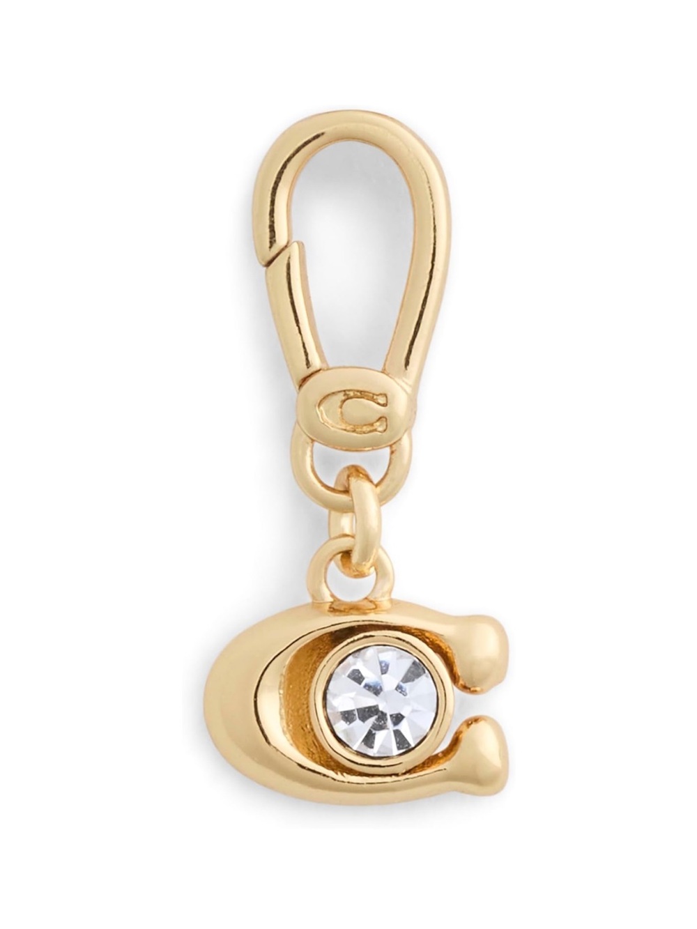 Coach Gold-Tone 'C' Crystal Jewelry Charm, Bag Charm - New